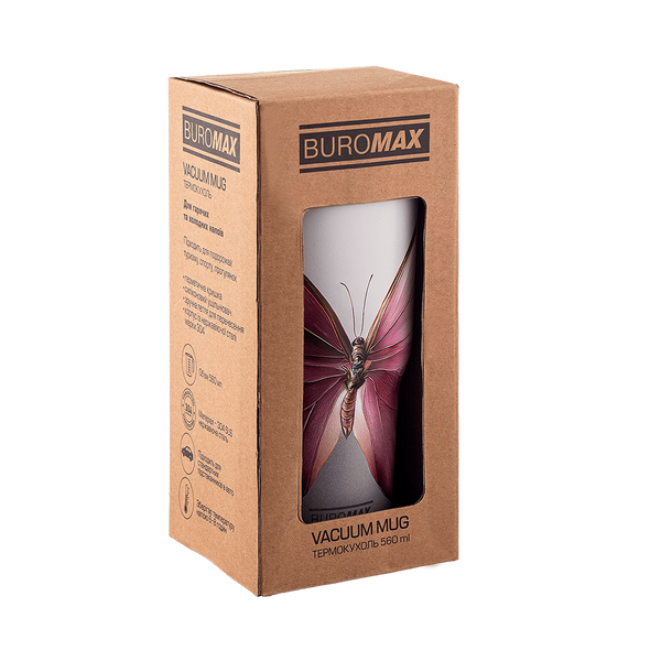Термокухоль Buromax Spoleto, 560 мл, рожевий (BM.00111-10) BM.00111-10 фото