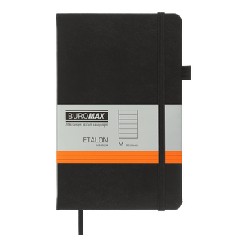 Записна книга Buromax Etalon 125x195 мм 96 аркушів в лінію чорний BM.291260-01 фото