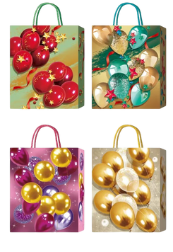 Пакет паперовий подарунковий Buromax Balloons M (26x32x10 см) тиснення фольгою BM.200036 фото