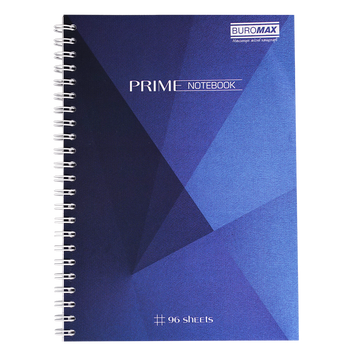 Блокнот на пружине сбоку Buromax Prime A5 96 листов в клетку синий BM.24551101-02 фото