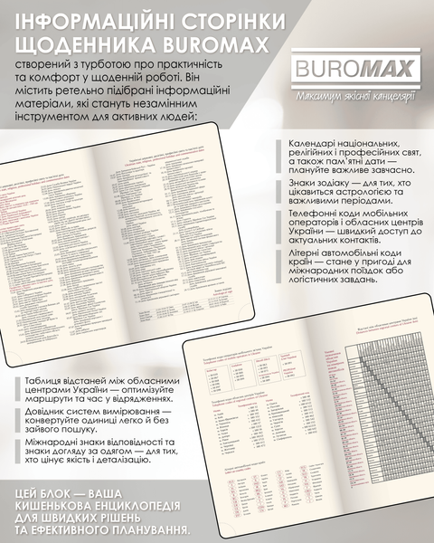 Ежедневник датированный 2026 Buromax Bravo из искусственной кожи А6 336 страниц черный BM.2523-01 фото