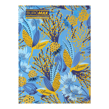 Записна книга Buromax Floristica А5 96 аркушів в клітинку блакитна BM.24511104-14 фото