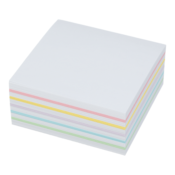 Блок кольорового паперу для нотаток Buromax Веселка Pastel 90х90х40 мм не склеєний BM.2247 фото