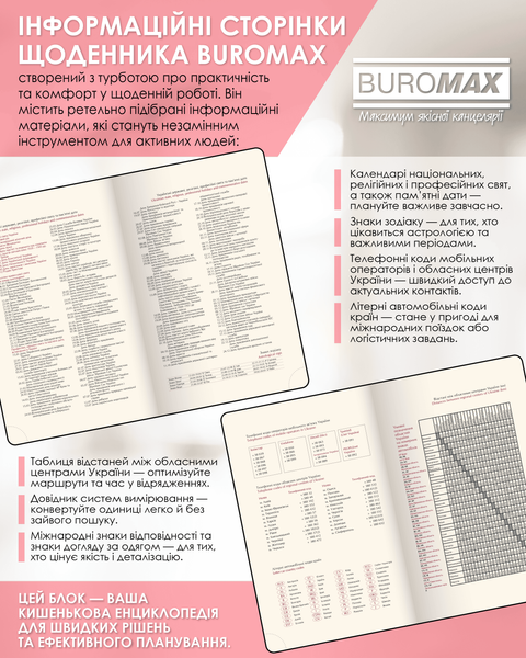 Ежедневник датированный 2026 Buromax Bravo из искусственной кожи А6 336 страниц красный BM.2523-05 фото
