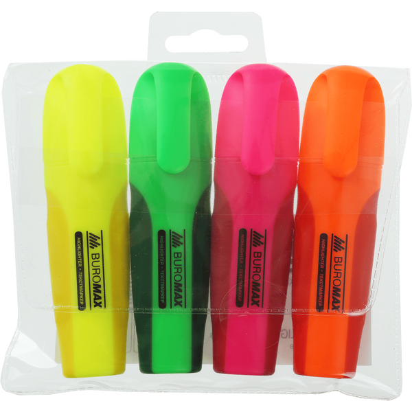 Набір із 4-х текстових маркерів Buromax Neon 2-4 мм BM.8904-84 фото Набір із 4-х текстових маркерів Buromax Neon 2-4 мм BM.8904-84 фото