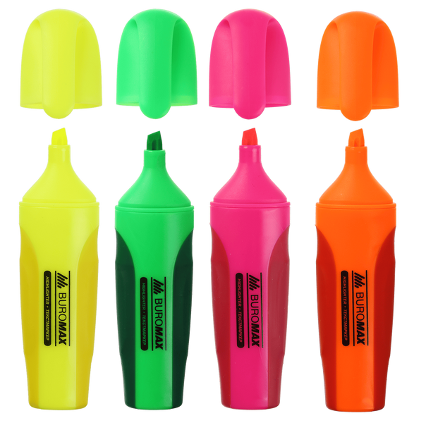 Набір із 4-х текстових маркерів Buromax Neon 2-4 мм BM.8904-84 фото Набір із 4-х текстових маркерів Buromax Neon 2-4 мм BM.8904-84 фото
