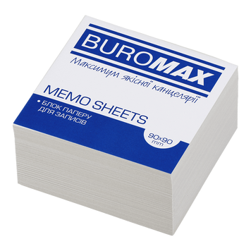 Блок білого паперу для нотаток Buromax 90х90х40 мм не склеєний BM.2277 фото