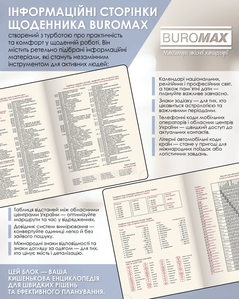 Ежедневник датированный Buromax Strong из бумвинила А5 336 страниц темно-синий BM.2129-03 фото