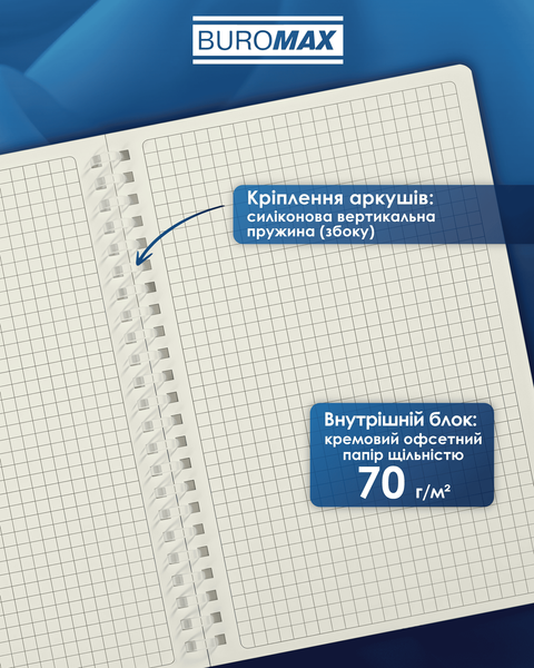 Тетрадь для записей Buromax Arabeski Butterfly Dream A5 80 листов в клеточку синяя BM.2587-02 фото