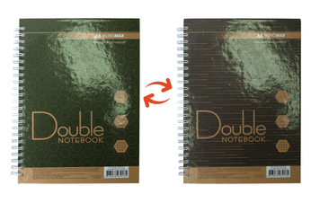 Записна книга на пружині збоку Buromax Double A5 96 аркушів в клітинку зелено-коричнева BM.24571101-86 фото
