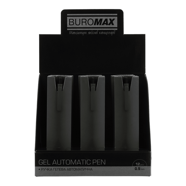 Ручка гелева автоматична Buromax Mist 0.5 мм, сині чорнила, чорна (BM.83103-01) BM.83103-01 фото