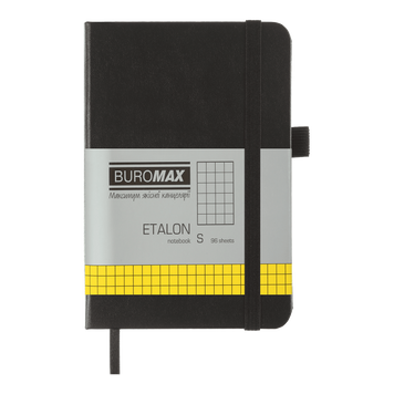 Записная книга Buromax Etalon 95x140 мм 96 листов в клеточку черный BM.296160-01 фото