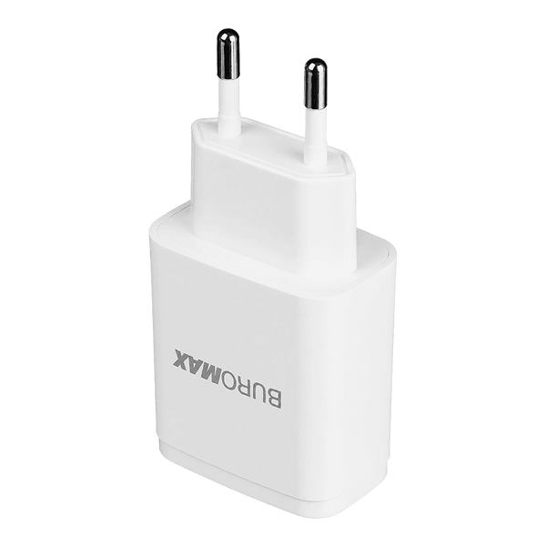 Мережевий зарядний пристрій Buromax USB-A, LED-індикатор, білий (BM.0655) BM.0655 фото