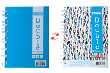 Записная книга на пружине сбоку Buromax Double А6 96 листов в клеточку голубая BM.24671101-14 фото