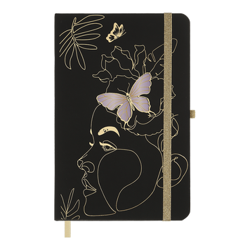 Записна книга Buromax Lady 136x207 мм 96 аркушів в клітинку чорна BM.255106-01 фото
