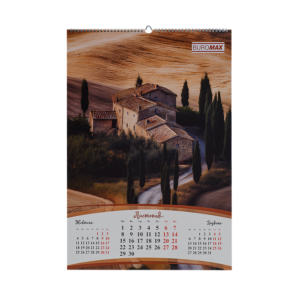 Календар настінний 2027 Buromax А2 на 1 пружину Seasons of the year BM.210652 фото
