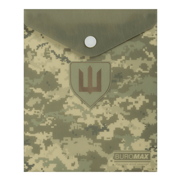 Папка-конверт на кнопке A6 Buromax Military матовый непрозрачный пластик BM.3922-04 фото
