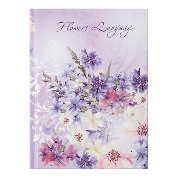 Записна книга Buromax Flowers Language А6 64 аркуши в клітинку бузкова BM.24614101-26 фото
