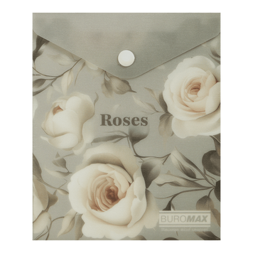 Папка-конверт на кнопке A6 Buromax Arabeski Roses матовый непрозрачный пластик BM.3922-20 фото