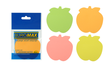 Блок бумаги для заметок с клейким слоем Buromax Яблоко 50 листов ассорти BM.2360-99 фото