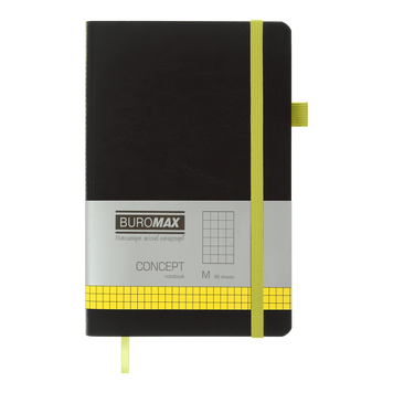Записна книга Buromax Concept 125x195 мм 96 аркушів в клітинку жовтий BM.291162-08 фото