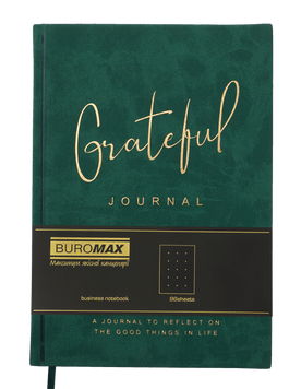 Блокнот деловой Buromax Grateful A5 в точку 96 листов обложка из искусственной кожи зеленый BM.295319-04 фото