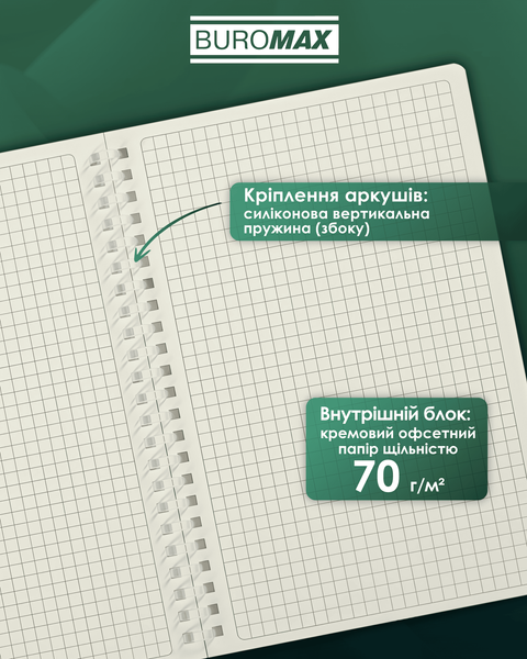 Тетрадь для записей Buromax Arabeski Jasmine A5 80 листов в клеточку BM.2587-38 фото