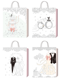 Пакет паперовий подарунковий Buromax Elegant Wedding L (31х42х12 см) тиснення фольгою BM.200080 фото