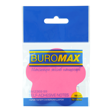 Блок бумаги для заметок с клейким слоем Buromax Цветок 50 листов ассорти BM.2368-99 фото