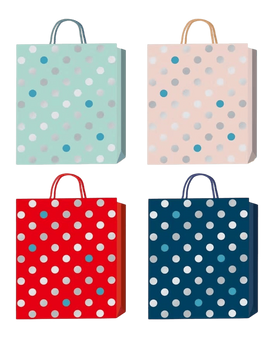 Пакет паперовий подарунковий Buromax Classic Dots M (26x32x10 см) тиснення фольгою BM.200023 фото