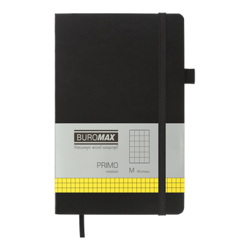 Записная книга Buromax Primo 125x195 мм 96 листов в клеточку черный BM.291161-01 фото
