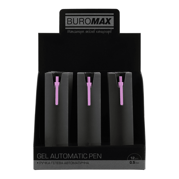 Ручка гелевая автоматическая Buromax Silk 0.5 мм, синие чернила, фуксия (BM.83100-07) BM.83100-07 фото