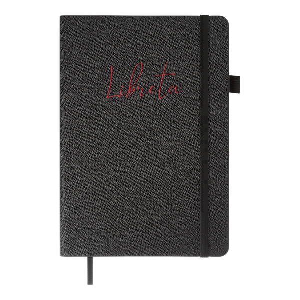 Блокнот деловой Buromax Libreta A5 нелинованный 96 листов обложка из искусственной кожи черный BM.295017-01 фото