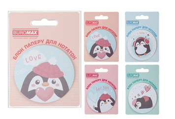 Блок бумаги для заметок с клейким слоем Buromax Penguin 30 листов BM.2381-74 фото