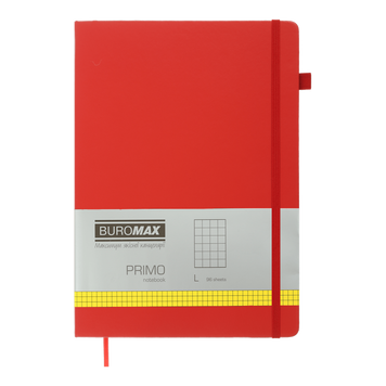 Записна книга Buromax Primo 190x250 мм 96 аркушів в клітинку бордовий BM.292161-13 фото