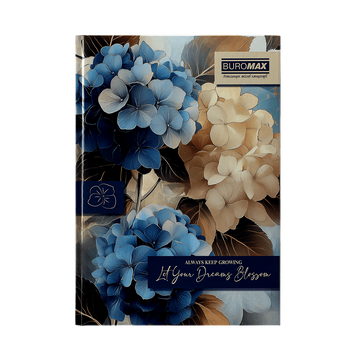 Книга канцелярська Buromax Romantic, А4, 96 арк., клітинка, тверда лам. обкладинка, синя (BM.2400-302i) BM.2400-302i фото