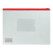 Папка-конверт на блискавці zip-lock А5 Buromax прозора червона BM.3947-05 фото