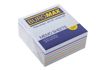 Блок кольорового паперу для нотаток Buromax Веселка 90х90х40 мм не склеєний BM.2245 фото