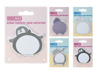 Блок бумаги для заметок с клейким слоем Buromax Funny Animals 75x75 мм 30 листов BM.2381-76 фото