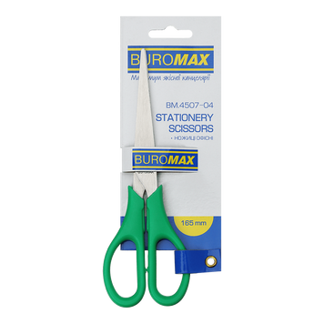 Ножиці офісні Buromax 165 мм зелені BM.4507-04 фото