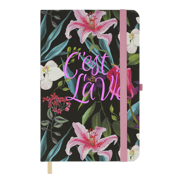 Записна книга Buromax Tropical 136x207 мм 96 аркушів в клітинку чорна BM.255112-01 фото