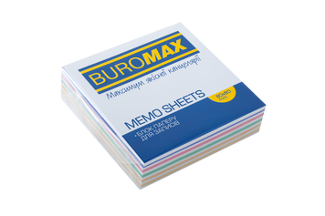 Блок кольорового паперу для нотаток Buromax Зебра 80х80х20 мм не склеєний BM.2255 фото