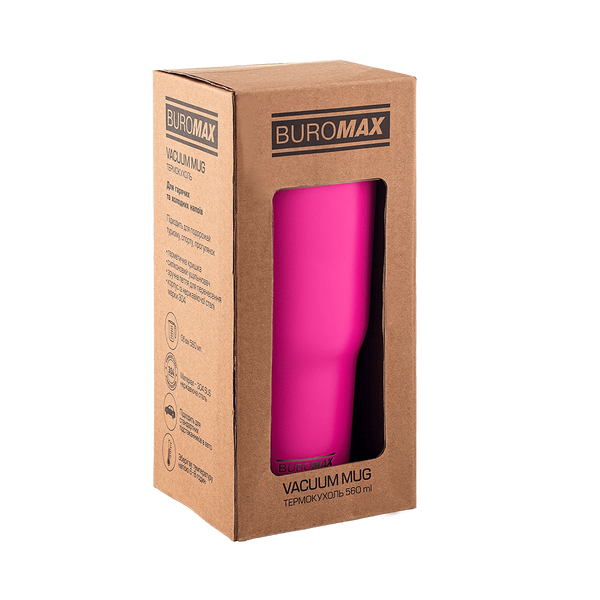 Термокухоль Buromax Neon, 560 мл, рожевий (BM.00108-10) BM.00108-10 фото
