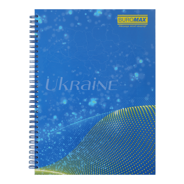 Блокнот на пружині збоку Buromax My Country A4 96 аркушів в клітинку асорті дизайни BM.2432 фото