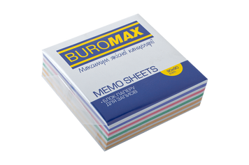Блок кольорового паперу для нотаток Buromax Зебра 90х90х30 мм склеєний BM.2256 фото