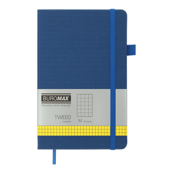 Записная книга Buromax Tweed 125x195 мм 96 листов в клеточку синий BM.291163-02 фото
