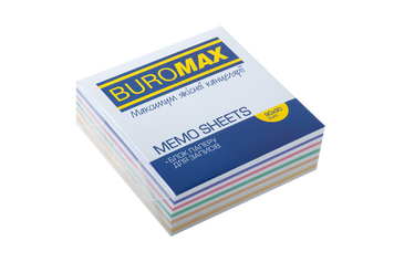 Блок кольорового паперу для нотаток Buromax Зебра 90х90х30 мм не склеєний BM.2257 фото